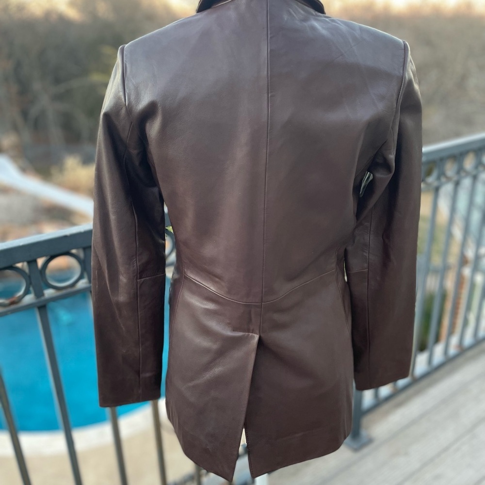 Bod & Christensen Chocolate Brown Leather Blazer size M NWT - Picture 14 of 14